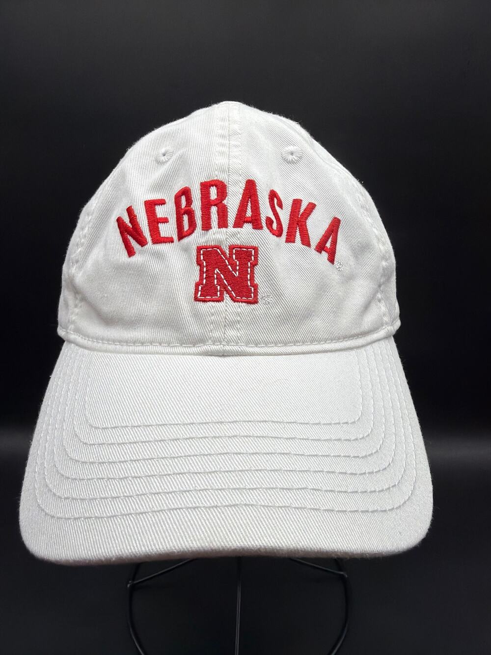 Nebraska Cornhuskers Legacy Adjustable Dad Hat White Embroidered NCAA Cap Adult